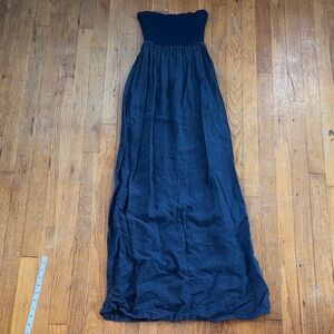 Jolie Dark Blue Strapless Maxi Dress